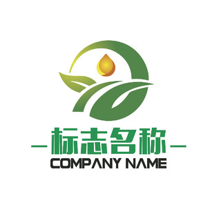 绿色浅色火苗农场logo标志了农业logo